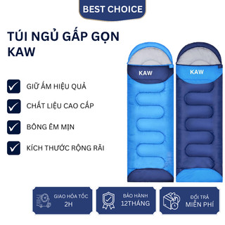 Túi Ngủ Gấp Gọn Kaw, Giữ Ấm Hiệu Quả, Chống Lạnh, Tiện Lợi Cho Văn Phòng, Du Lịch và Dã Ngoại