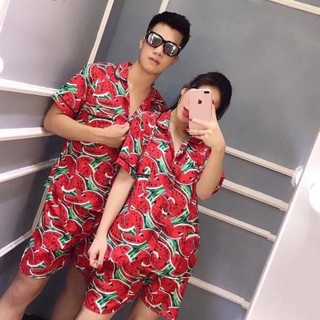 Bộ sơ mi nam nữ du lịch biển chất vải mềm mát, không xù lông team building đủ size