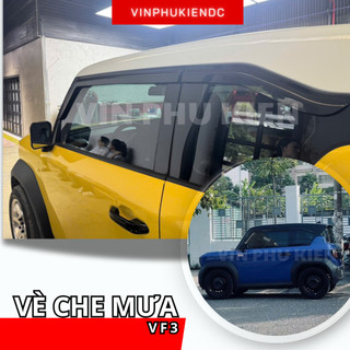 Vè che mưa xe Vinfast VF3 loại Nhựa đen , ngăn mưa tràn vào xe, khi đi trời mưa dễ dàng hé kính cho mát