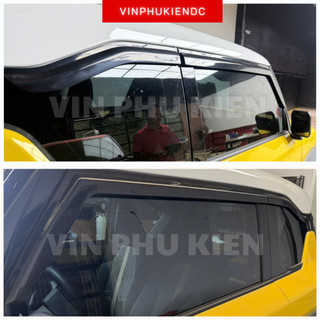 Vè che mưa xe Vinfast VF3 loại Nhựa đen , ngăn mưa tràn vào xe, khi đi trời mưa dễ dàng hé kính cho mát