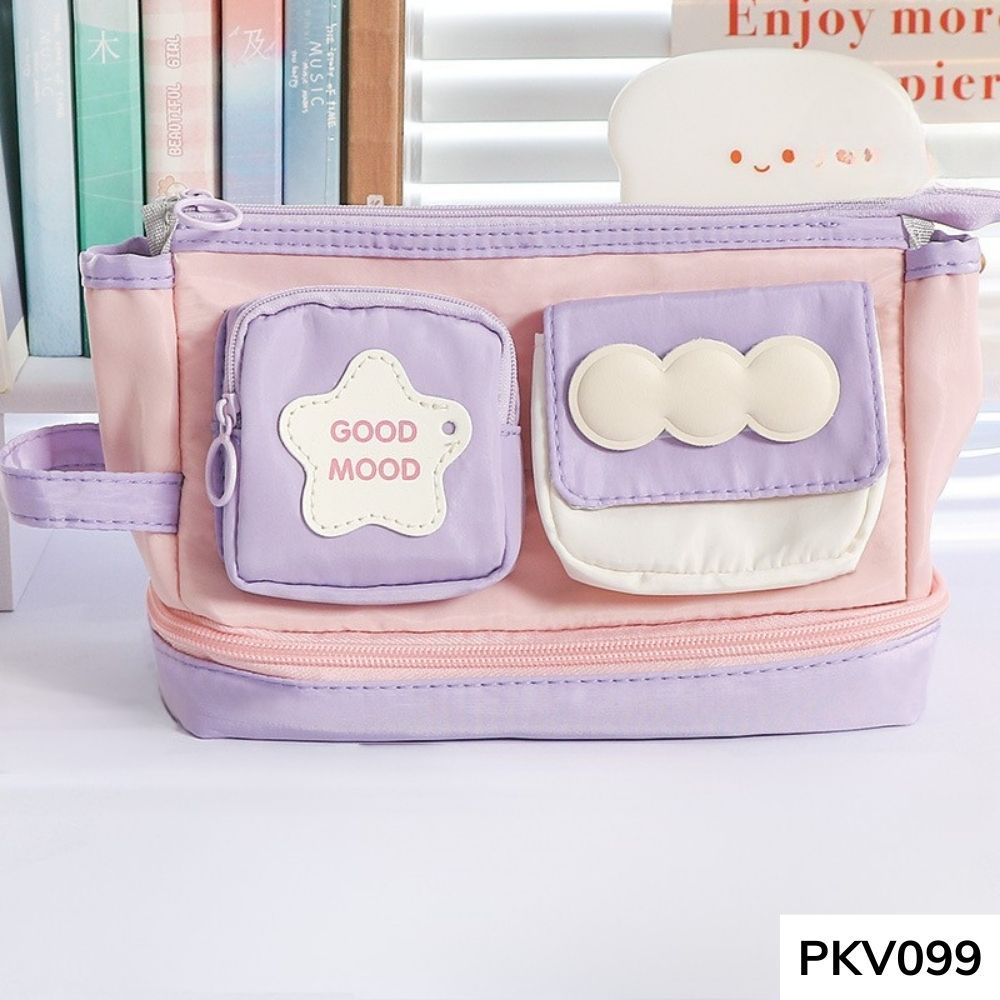 Bóp viết ,hộp đựng bút phối màu nhiều ngăn chống nước dung tích lớn cho học sinh PKV099 gagastore
