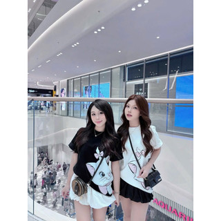 Áo Thun Hình In Mèo Dễ Thương Bản In To Form Rộng Chất Cotton Thời Trang Nữ Trẻ Trung Hot  Trend