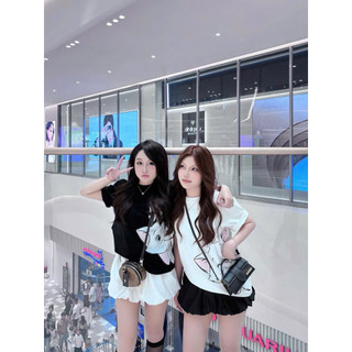Áo Thun Hình In Mèo Dễ Thương Bản In To Form Rộng Chất Cotton Thời Trang Nữ Trẻ Trung Hot  Trend