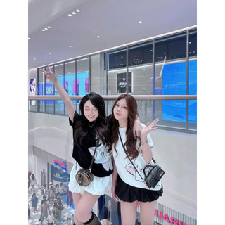 Áo Thun Hình In Mèo Dễ Thương Bản In To Form Rộng Chất Cotton Thời Trang Nữ Trẻ Trung Hot  Trend