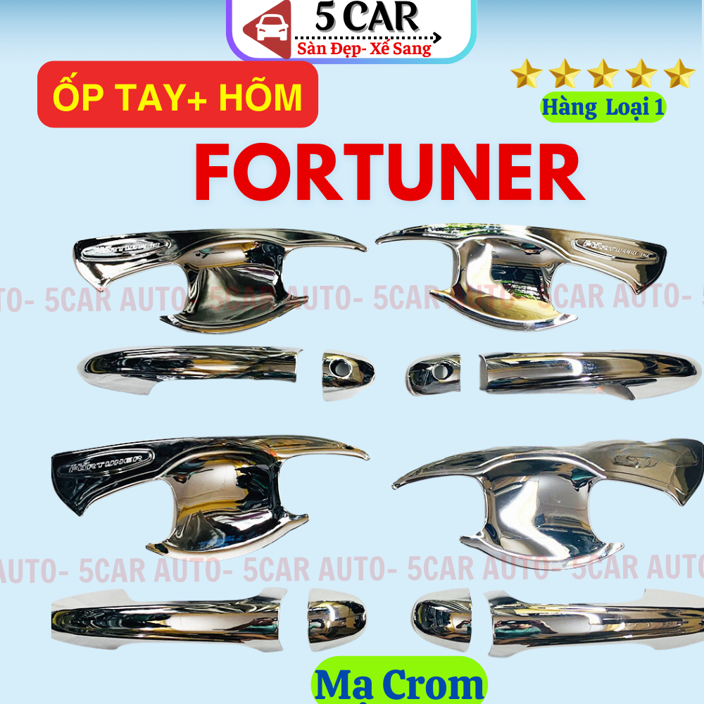 Ốp tay nắm, ốp hõm cửa xe Toyota Fortuner 2017- 2025 chất liệu nhựa mạ crom cao cấp