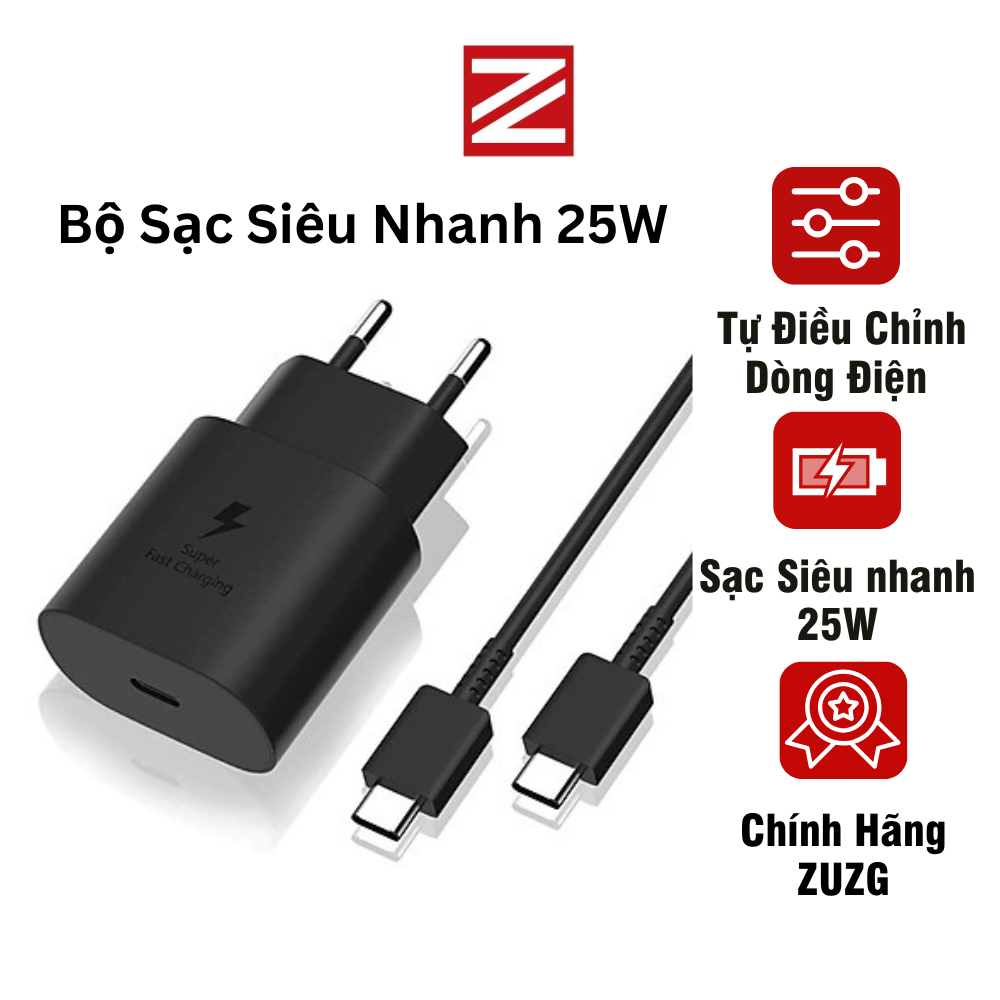 Củ sạc samsung 25w sạc siêu nhanh chính hãng ZUZG