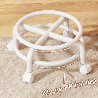 KUKA Ghế thấp bánh mì có bánh xe phong cách Bắc Âu ghế ngồi dễ thương đôn di động ghế thư giãn mini