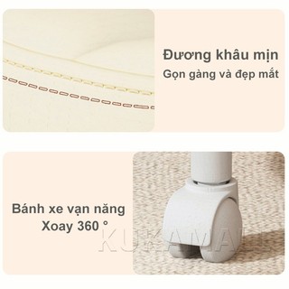 KUKA Ghế thấp bánh mì có bánh xe phong cách Bắc Âu ghế ngồi dễ thương đôn di động ghế thư giãn mini