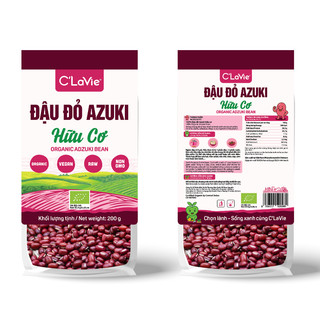 Đậu đỏ Azuki, hạt nhỏ hữu cơ C'Lavie nguyên hạt, không biến đổi gen
