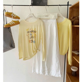 Áo thun nữ dài tay Thu Đông in hình Hoa mùa Xuân Spring JULY FASHION, Áo thun nữ tay dài xượt dáng rộng mềm mại ấm áp