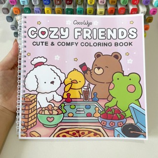 Bộ Tranh Tô Màu Cozy Friends 39 Tranh, Giấy dày 180gsm Quyển A4 A5, Phù Hợp Màu Marker, Acrylic, Chì Màu, Sáp Màu