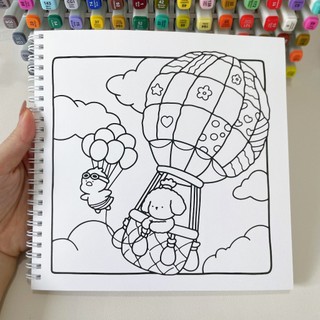 Bộ Tranh Tô Màu Cozy Friends 39 Tranh, Giấy dày 180gsm Quyển A4 A5, Phù Hợp Màu Marker, Acrylic, Chì Màu, Sáp Màu