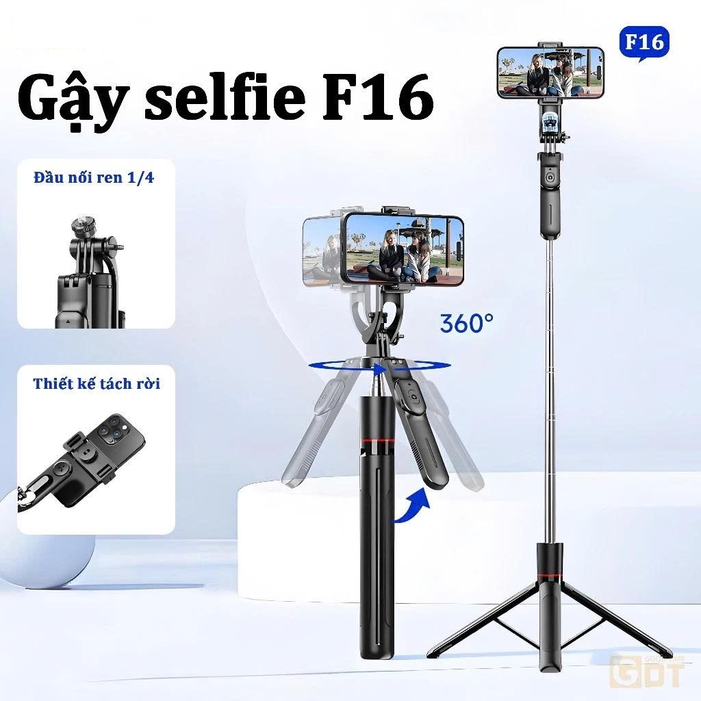 Gậy Selfie chụp ảnh 3 chân, Tripod điện thoại remote bluetooth 1m7 có tay cầm quay video, livestream xoay 360 chống rung
