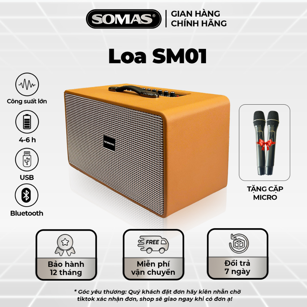Somas Loa Bluetooth Karaoke Nghe Nhạc SM01, Công Suất Lớn Nghe Nhạc Cực ...