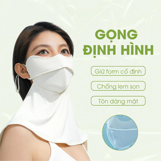 Khẩu trang chống tia UV, khẩu trang vải chống nắng che gò má trùm cổ gọng định hình UPF50+ cao cấp