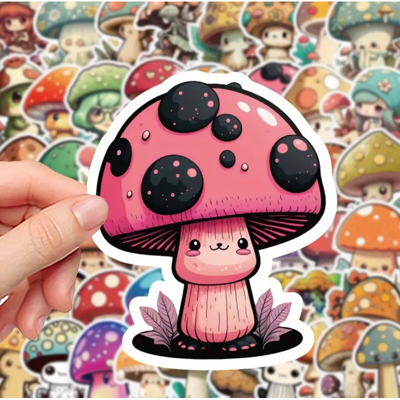 100 sticker mẫu những cây nấm lùn cute