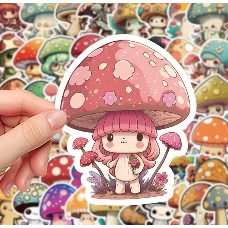 100 sticker mẫu những cây nấm lùn cute
