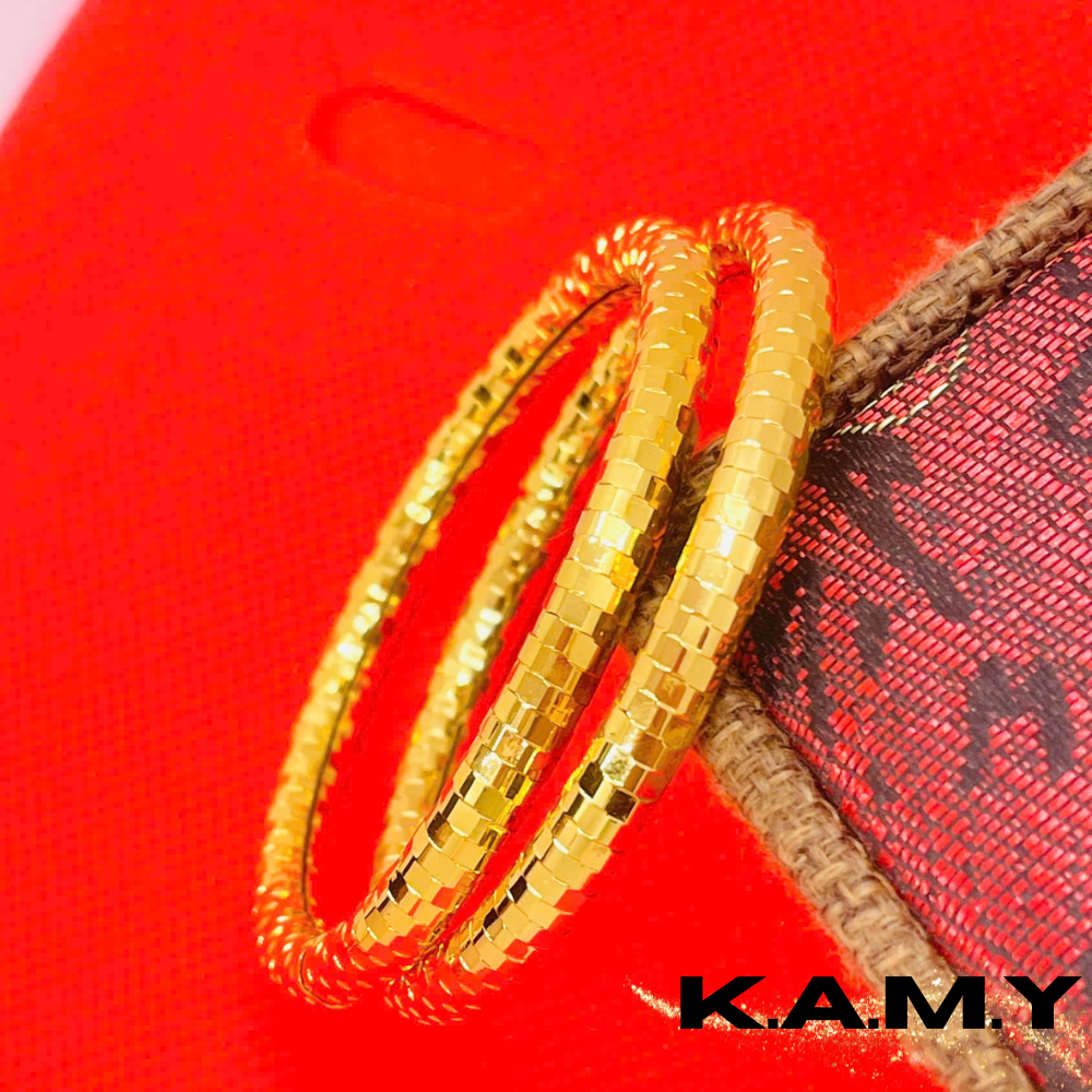 Cặp Vòng Tay Nữ Trơn Xoắn Ánh Vàng Kim – Trang Sức Xi Mạ Cao Cấp, Bền Màu, Sang Trọng Dễ Phối Đồ