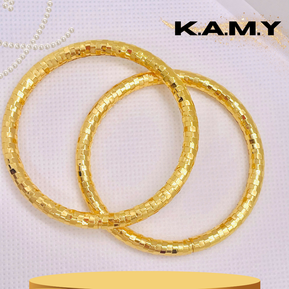 Cặp Vòng Tay Nữ Trơn Xoắn Ánh Vàng Kim – Trang Sức Xi Mạ Cao Cấp, Bền Màu, Sang Trọng Dễ Phối Đồ