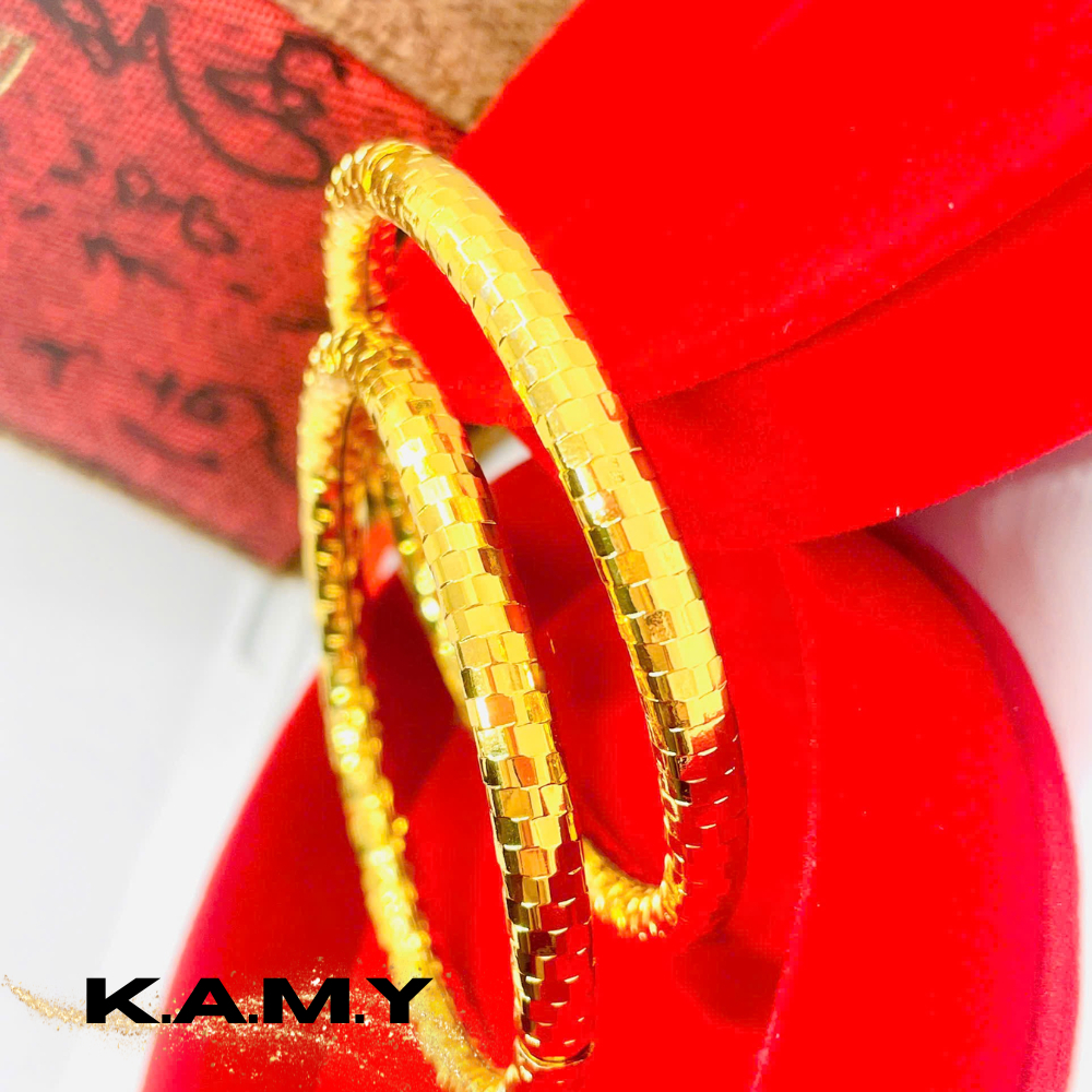 Cặp Vòng Tay Nữ Trơn Xoắn Ánh Vàng Kim – Trang Sức Xi Mạ Cao Cấp, Bền Màu, Sang Trọng Dễ Phối Đồ