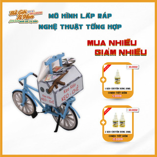 Xe Hàng Rong - Xe Kẹo Kéo - Mô Hình Tự Lắp  - Thế Giới Tí Hon Thu Nhỏ - HR03