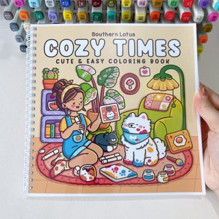 Bộ Tranh Tô Màu Cozy Times 32 Tranh, Giấy dày 200gsm Quyển A4 A5, Phù Hợp Màu Marker, Acrylic, Chì Màu, Sáp Màu