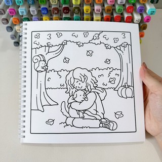 Bộ Tranh Tô Màu Cozy Times 32 Tranh, Giấy dày 200gsm Quyển A4 A5, Phù Hợp Màu Marker, Acrylic, Chì Màu, Sáp Màu
