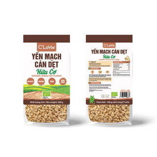 Yến mạch cán dẹt hữu cơ C'Lavie chế biến đồ ăn dặm, ăn kiêng, làm sữa hạt..