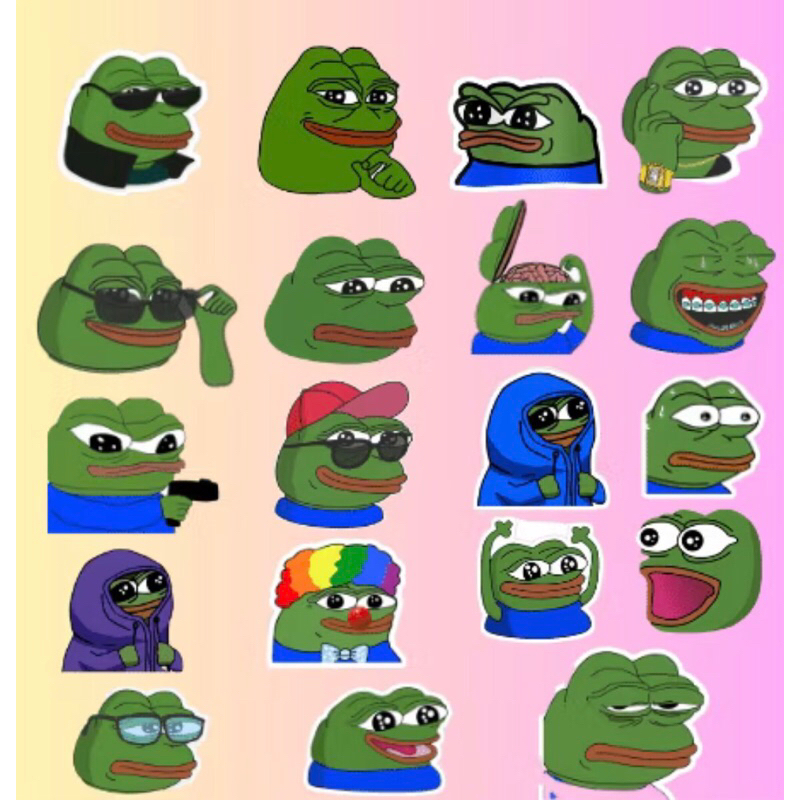 set  60 sticker nhân vật meme Crazy frog vui nhộn trang trí mũ bảo hiểm chống nước tốt