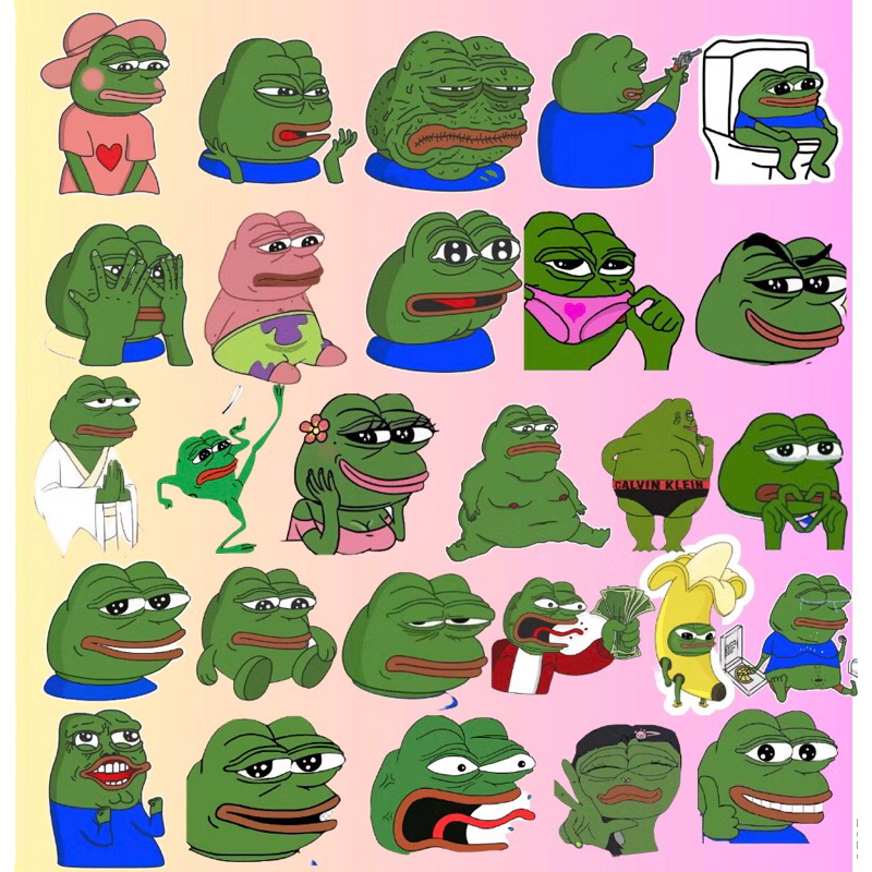 set  60 sticker nhân vật meme Crazy frog vui nhộn trang trí mũ bảo hiểm chống nước tốt