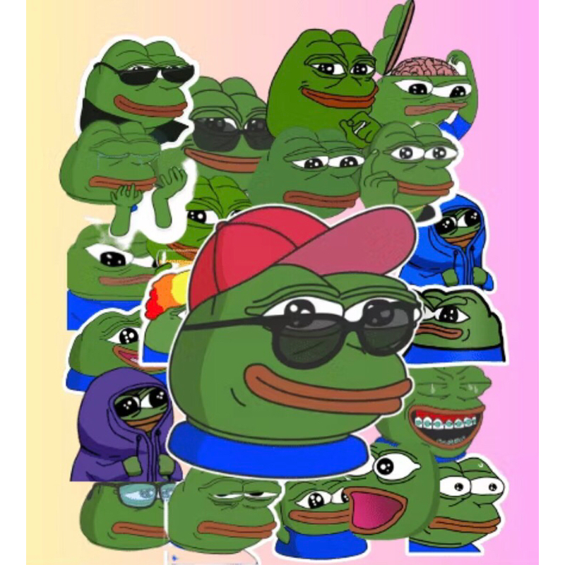 set  60 sticker nhân vật meme Crazy frog vui nhộn trang trí mũ bảo hiểm chống nước tốt