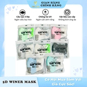 Combo 100-200-300 cái Khẩu trang 5D WINER 3 Lớp, Dày dặn, chống bụi, giọt bắn. Mix đủ màu.