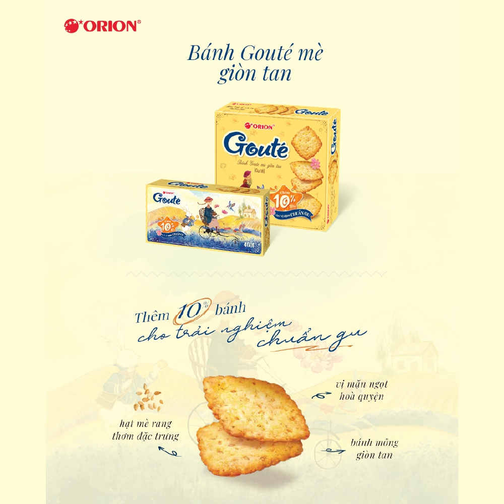 Combo 2 Hộp Bánh Goute Mè Giòn Tan (8 Gói/hộp)