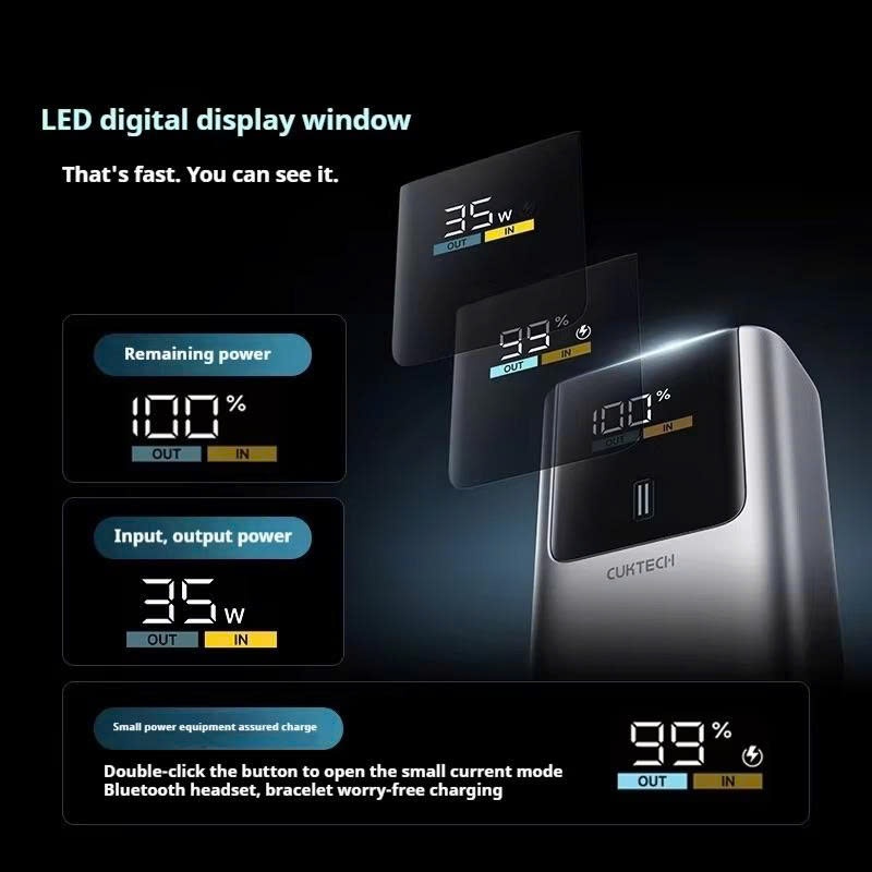 Pin Dự Phòng Cuktech 10 Mini PB1055,  Hỗ Trợ Sạc Nhanh 55W Max, Dung Lượng 10.000mAh, Bảo Hành 18 Tháng | BigBuy360 - bigbuy360.vn