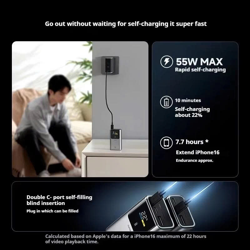 Pin Dự Phòng Cuktech 10 Mini PB1055,  Hỗ Trợ Sạc Nhanh 55W Max, Dung Lượng 10.000mAh, Bảo Hành 18 Tháng | BigBuy360 - bigbuy360.vn