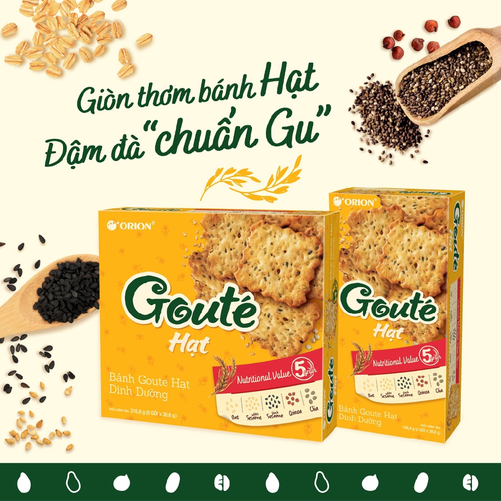 Combo 2 Hộp Bánh Goute Hạt dinh dưỡng (8 Gói/hộp)