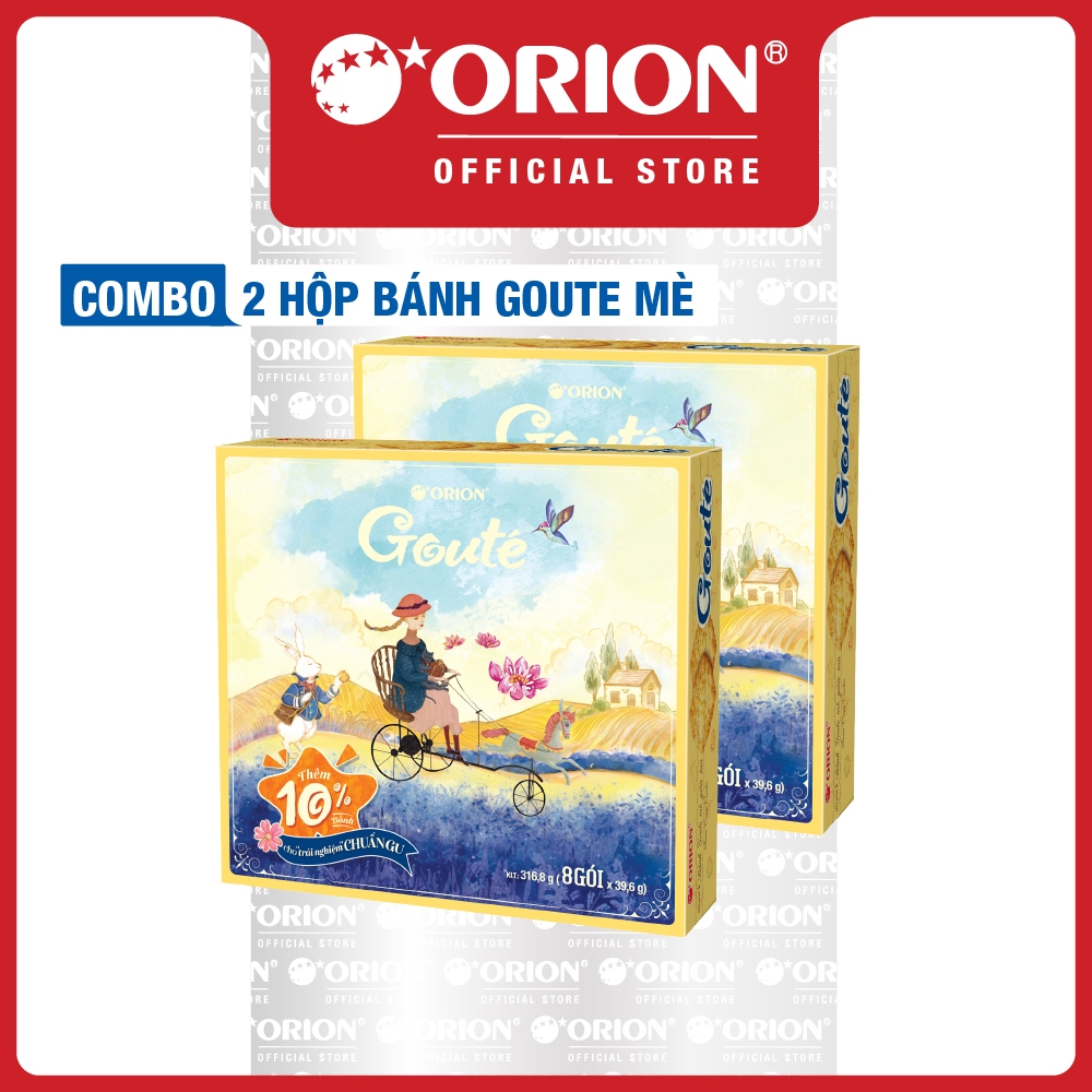 Combo 2 Hộp Bánh Goute Mè Giòn Tan (8 Gói/hộp)