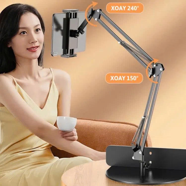 Giá đỡ ipad, điện thoại 2in1 treo đầu giường, để bàn đa năng phiên bản xoay 360 độ giải trí, làm việc chống mõi xếp gọn