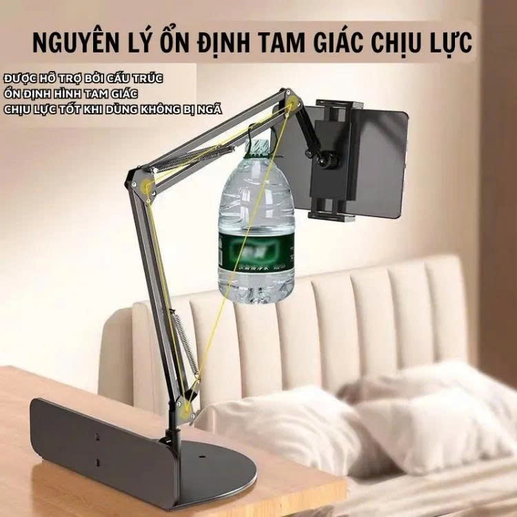 Giá đỡ ipad, điện thoại 2in1 treo đầu giường, để bàn đa năng phiên bản xoay 360 độ giải trí, làm việc chống mõi xếp gọn