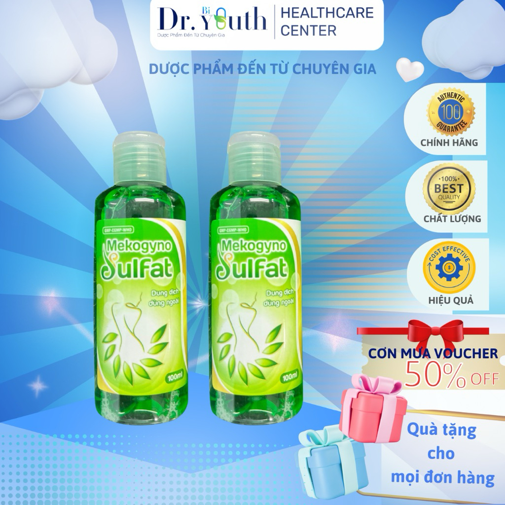 Dung dịch vệ sinh phụ nữ Mekogyno Sulflat Chai 100ml  Vệ sinh vùng kín giúp ngăn ngừa viêm nhiễm, ngứa ngáy, ra khí hư