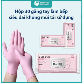 Hộp 30 găng tay làm bếp, rửa bát siêu dai không mùi tái sử dụng nhiều lần