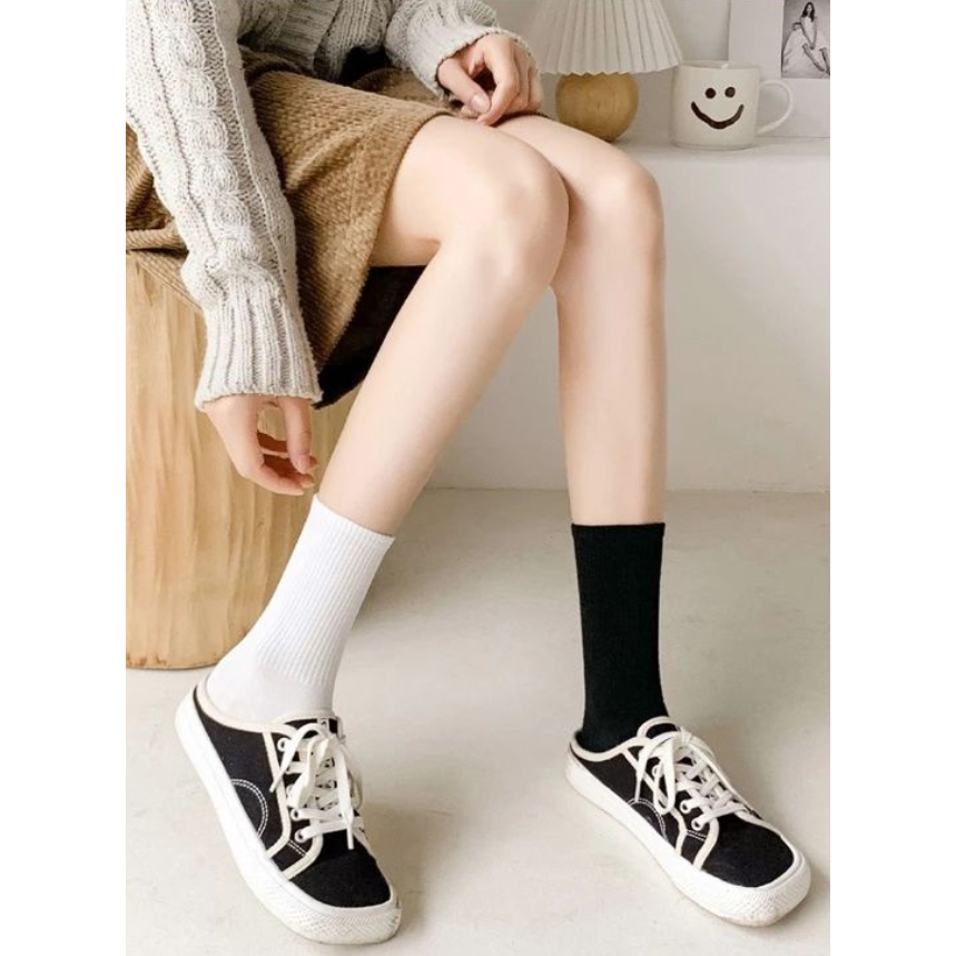 [Peinn] Tất Cổ Cao Nữ Nam Phong Cách Hàn Quốc TVA27 Vải Co Giãn Ba Màu Có Thể Chọn