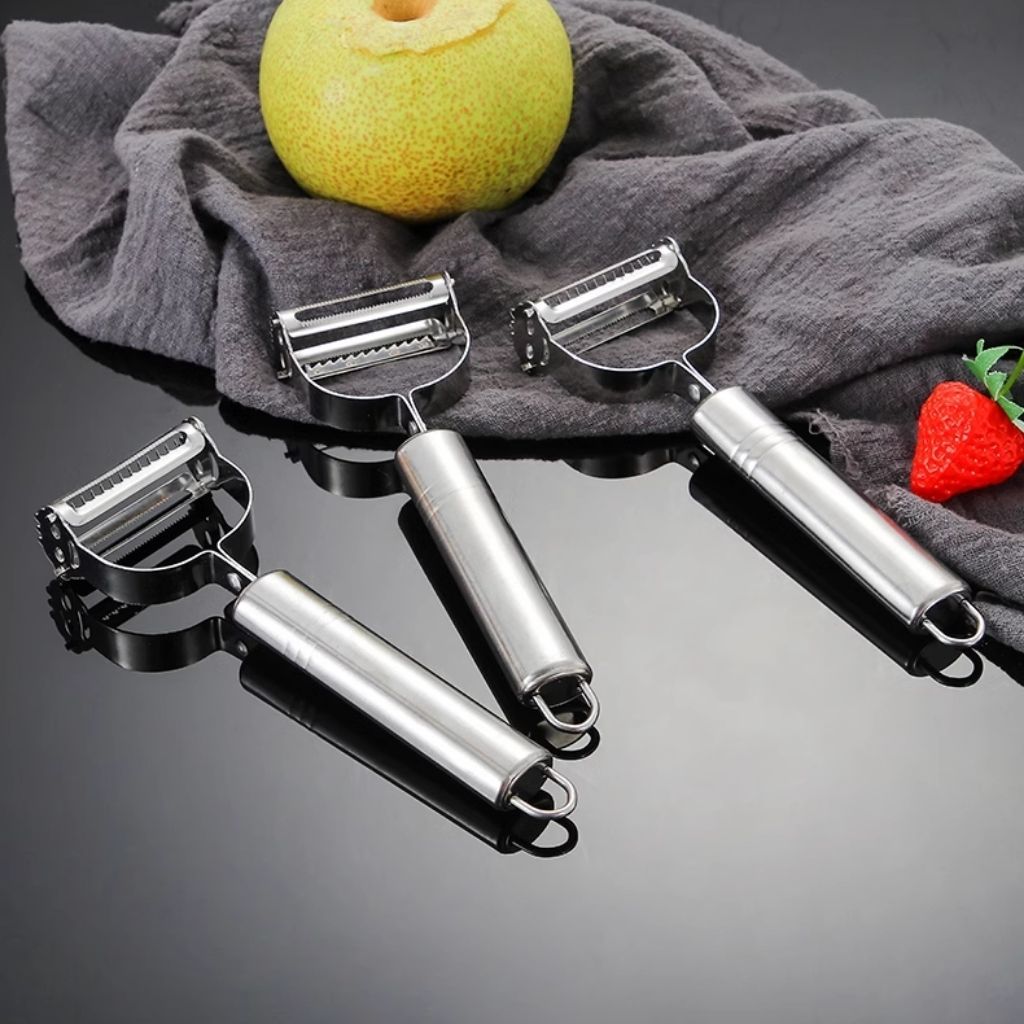 Dao Bào Inox 3 Trong 1 HOMEHOUSE Bào Vỏ Bào Sợi Rau Củ Đồ Sắt Bén Tiện Lợi