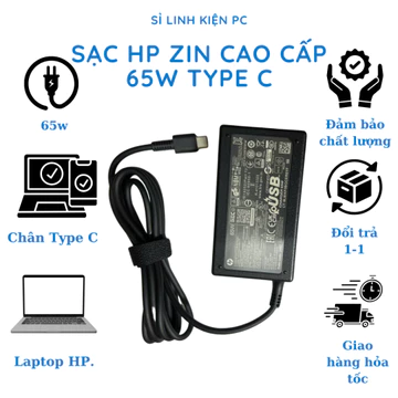 Sạc HP Zin Cao Cấp 65w Type C, Sạc Laptop Type C Zin New - Sạc Nhanh, An Toàn, Bảo Hành 12 Tháng