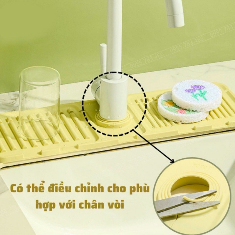 Thảm Silicone Lót Vòi Nước Bồn Rửa Chén Chống Nấm Mốc Bảo Vệ Cho Nhà Bếp Phòng Tắm