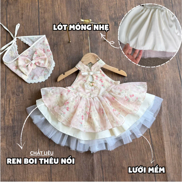 3-15kg Váy đầm công chúa cho bé gái sơ sinh đầy tháng thôi nôi sinh nhật làm quà tặng RIOKIDS TT50