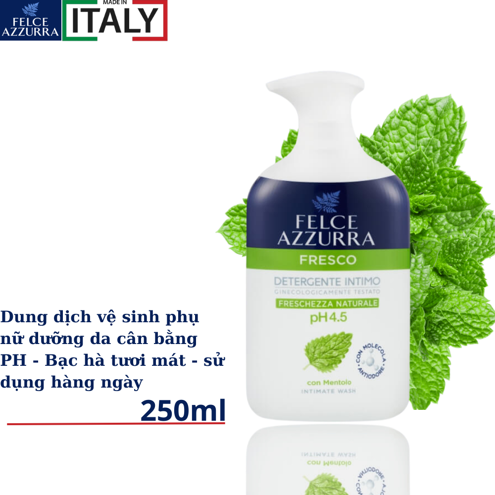 Dung dịch vệ sinh phụ nữ Felce Azzura cân bằng độ PH hương nước hoa cao cấp Ý - 250ml - NK Ý