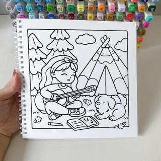 Bộ Tranh Tô Màu Girl Spaces 40 Tranh, Giấy dày 200gsm Quyển A4 A5, Phù Hợp Màu Marker, Acrylic, Chì Màu, Sáp Màu