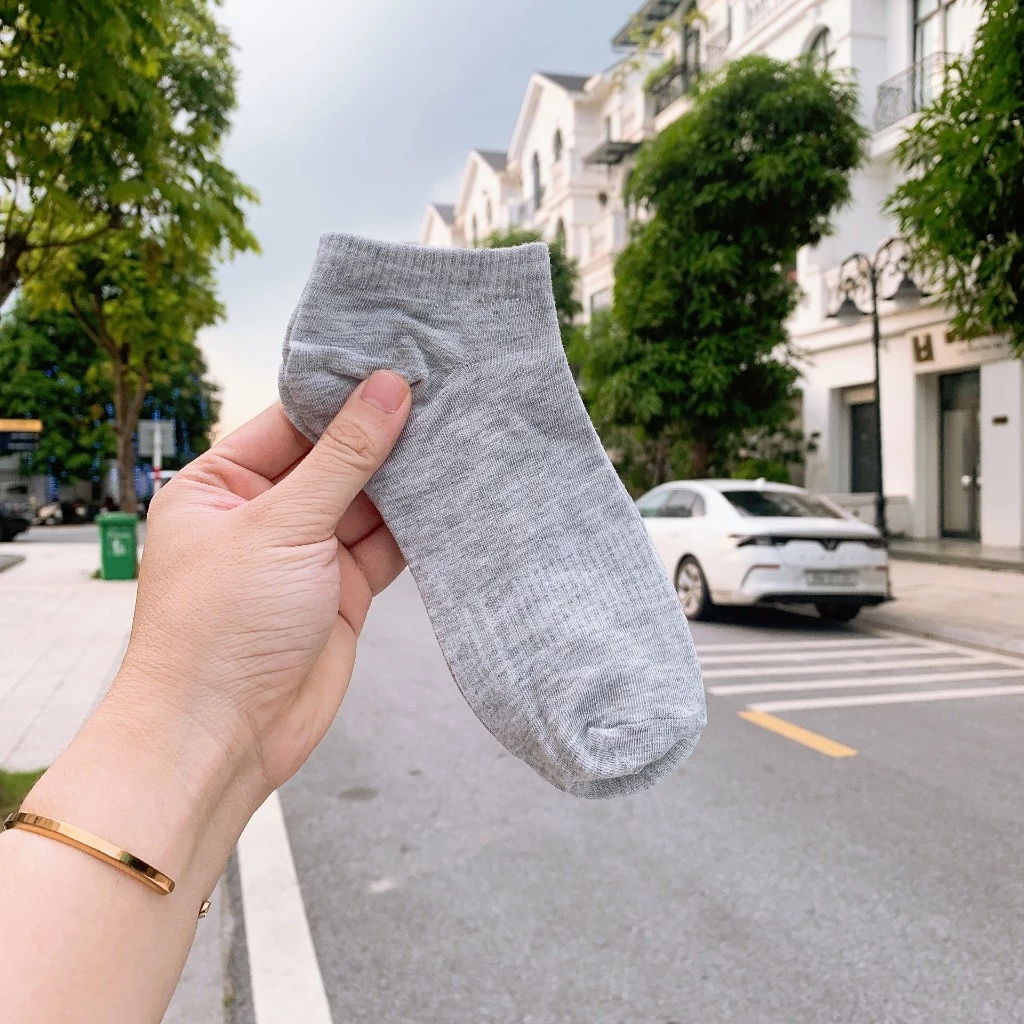 [Peinn] Tất vớ cổ thấp nam nữ TVA25 kiểu dáng trơn chất liệu vải Hàn co giãn bốn chiều