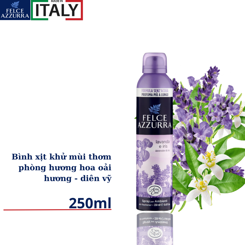 Bình xịt thơm phòng hương nước hoa cao cấp Ý Felce Azzurra -250ml - NK Ý